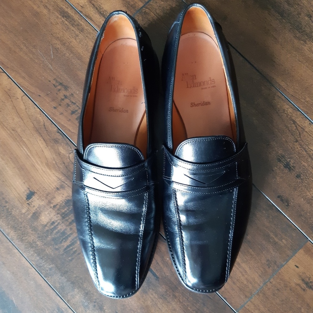 Allen Edmonds Sheridan Black Leather Loafers 10.5